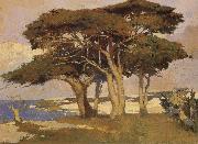Arthur Mathews Monterey Cypress painting